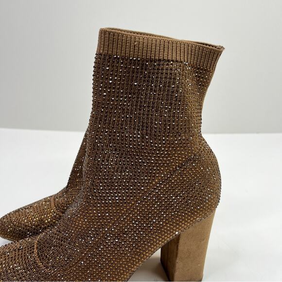 Wild Pair Baybe bling sock booties bronze - 6 - Picture 2 of 12